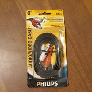 New Old Stock Philips Audio Video Cable 6 Ft PH61106